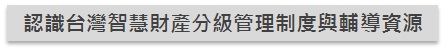 標題：認識台灣智慧財產分級管理制度與輔導資源